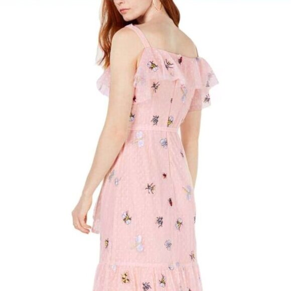 Betsey Johnson - Embroidered Pink Cottagecore Zip Dress - Picture 3 of 16